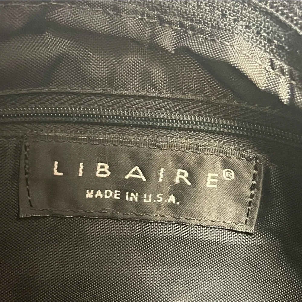 Vintage Libaire Black Leather Shoulder Bag Made in USA Pebbled Leather Purse